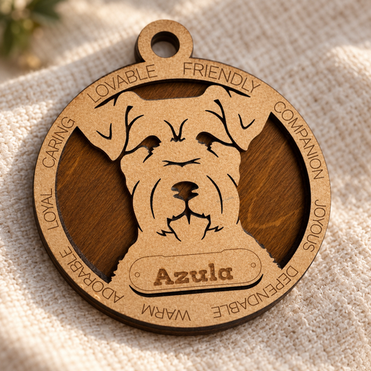 Kerry Blue Terrier 2-Layer Laser Cut Ornament