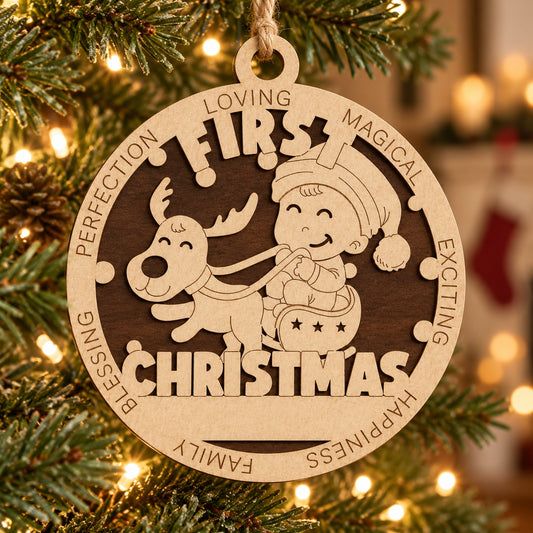 First Christmas #1 2-Layer Laser Cut Ornament