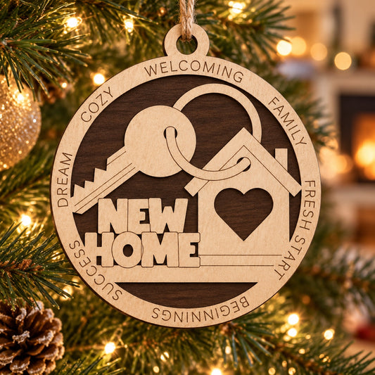 New Home #2 2-Layer Laser Cut Ornament