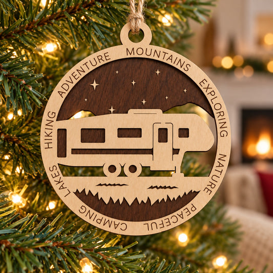 Fifth Wheel Starry Night #2 2-Layer Laser Cut Ornament