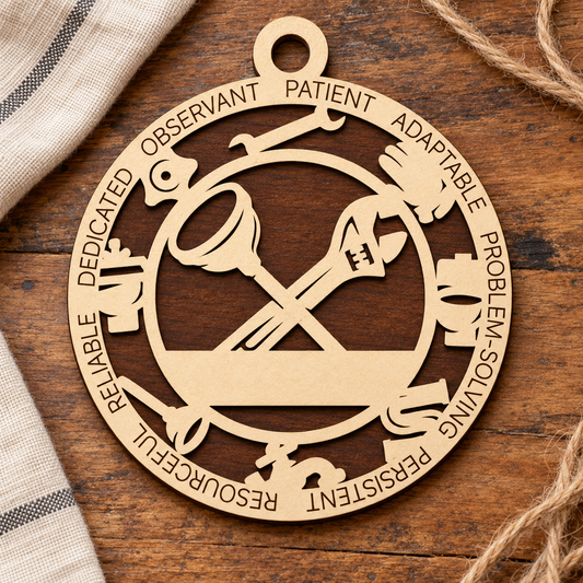 Plumber #1 2-Layer Laser Cut Ornament