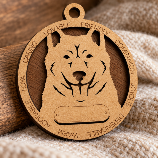 Norweigan Lundehund 2-Layer Laser Cut Ornament