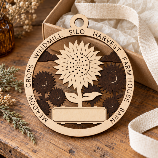 Sunflower #2 2-Layer Laser Cut Ornament