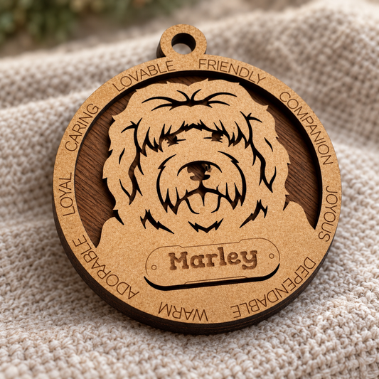 Old English Shepherd 2-Layer Laser Cut Ornament