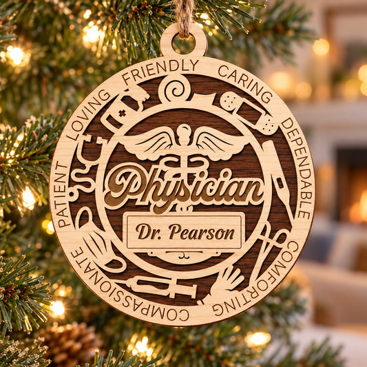 Physician #2 2-Layer Laser Cut Ornament