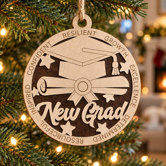 New Graduate #2. 2-Layer Laser Cut Ornament