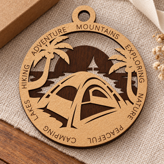 Tent Beach #2 2-Layer Laser Cut Ornament