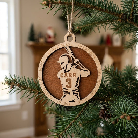 Softball Laser Engraved Ornament