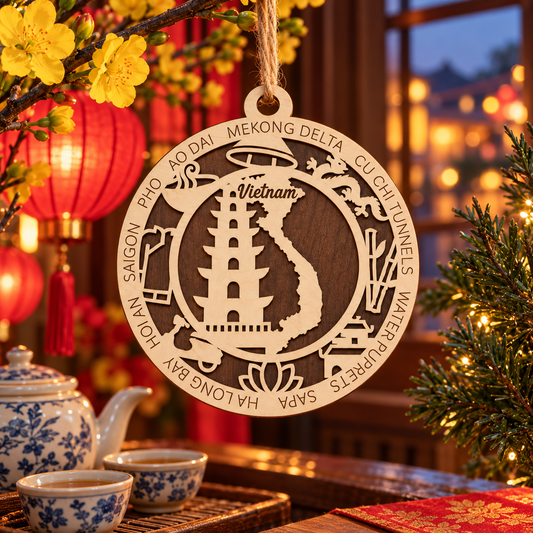 Vietnam 2-Layer Laser Cut Ornament