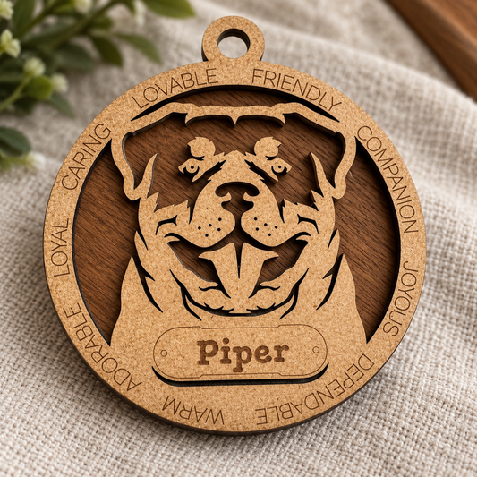 Rottweiler 2-Layer Laser Cut Ornament
