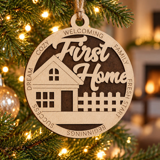 First Home #2 2-Layer Laser Cut Ornament