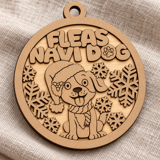 Fleas Navi Dog 2-Layer Laser Cut Ornament