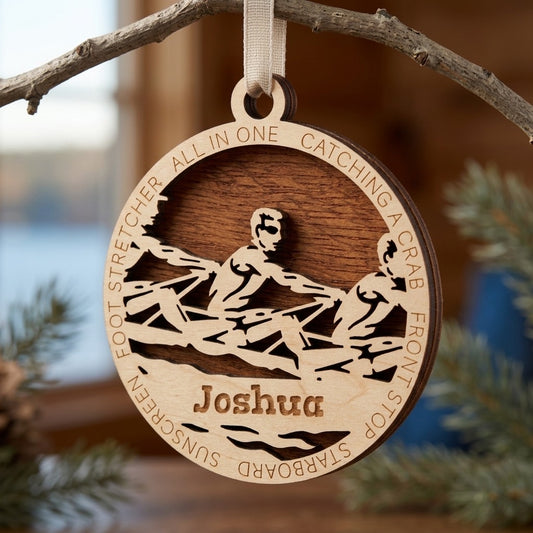 Rowing Team Laser Engraved Ornament