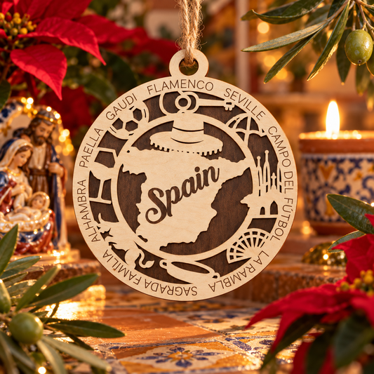 Spain 2-Layer Laser Cut Ornament