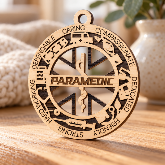 Paramedic 2-Layer Laser Cut Ornament