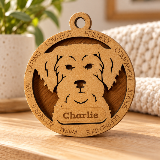 Yorkipoo 2-Layer Laser Cut Ornament