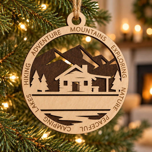 Cabin #1 2-Layer Laser Cut Ornament