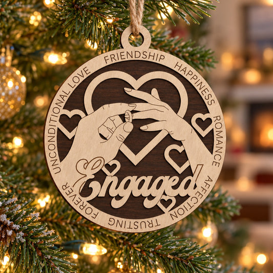 Engaged #2 2-Layer Laser Cut Ornament
