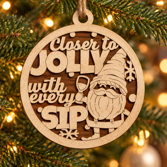 Closer To Jolly 2-Layer Laser Cut Ornament