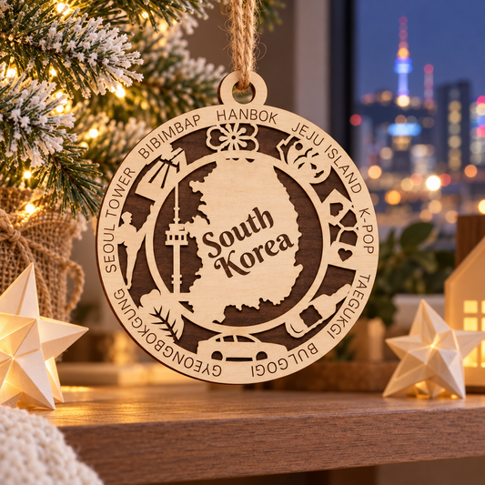 South Korea 2-Layer Laser Cut Ornament
