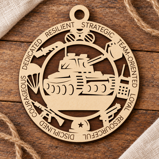 Military Soldier #1 2-Layer Laser Cut Ornament