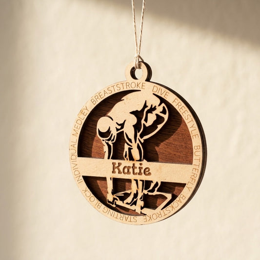 Swimming Laser Engraved Ornament