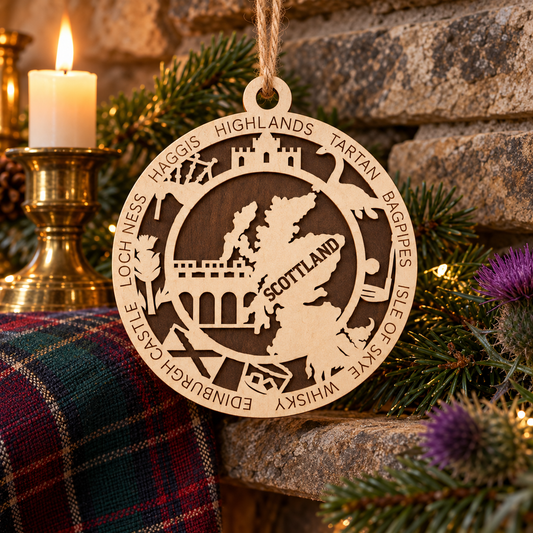 Scotland 2-Layer Laser Cut Ornament