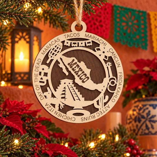 Mexico 2-Layer Laser Cut Ornament