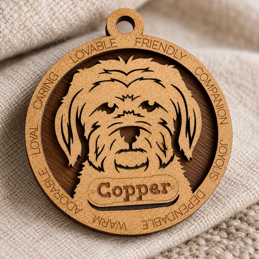 Maltese V1 (Short Hair) 2-Layer Laser Cut Ornament