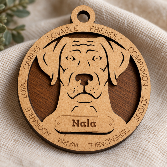 Rhodesian Ridgeback 2-Layer Laser Cut Ornament