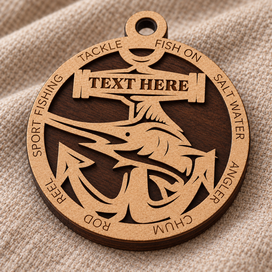 Saltwater Fishing #1 2-Layer Laser Cut Ornament