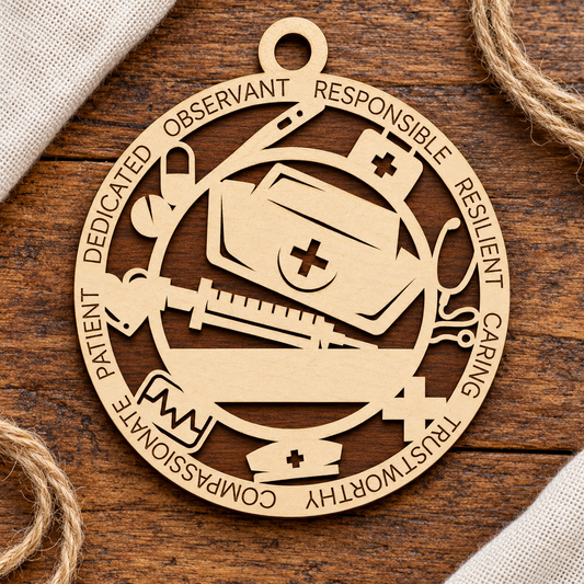 Nurse #1 2-Layer Laser Cut Ornament