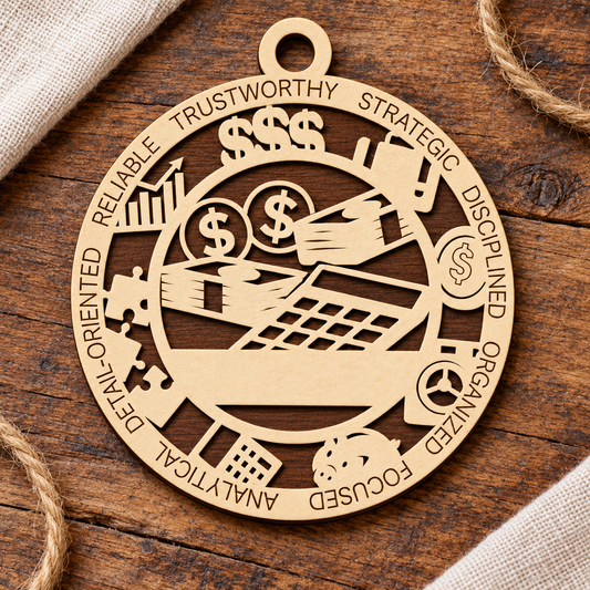 Banker #1 2-Layer Laser Cut Ornament