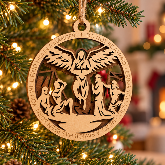 Angel’s Tiding of Joy 2-Layer Laser Cut Ornament