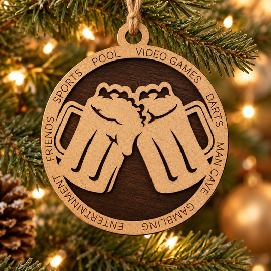 Man Cave #2 2-Layer Laser Cut Ornament
