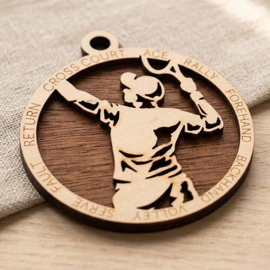 Tennis Laser Engraved Ornament