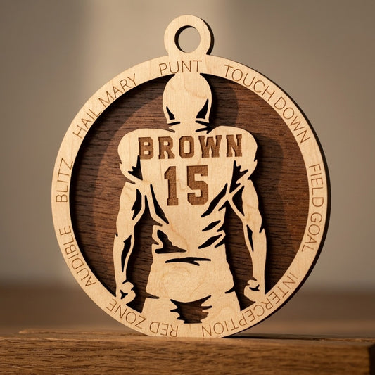 Football Laser Engraved Ornament