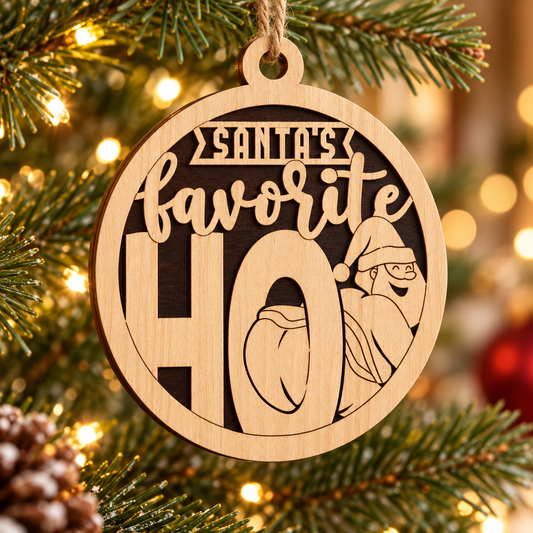 Santas Favourite 2-Layer Laser Cut Ornament