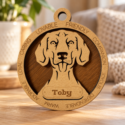 Weimaraner (Short Hair) 2-Layer Laser Cut Ornament