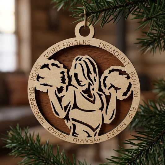 Cheerleader Custom Laser Engraved Ornament
