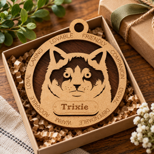 Ragdoll Cat 2-Layer Laser Cut Ornament