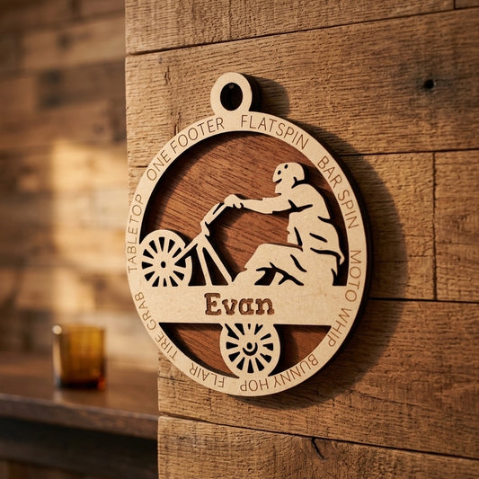 BMX Custom Laser Engraved Ornament