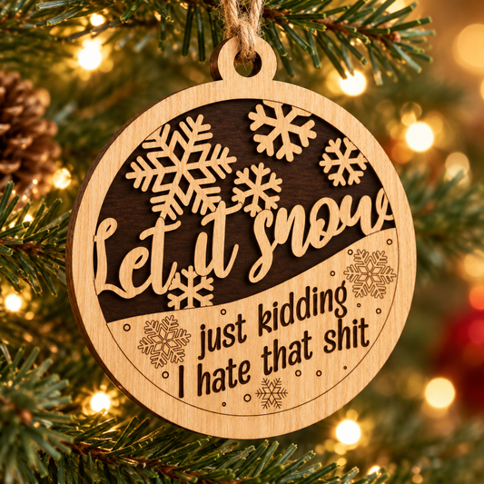 Let It Snow 2-Layer Laser Cut Ornament