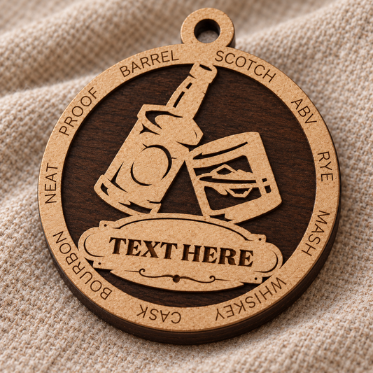 Whiskey #1 2-Layer Laser Cut Ornament