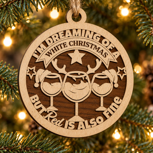 Dreaming of a White Christmas 2-Layer Laser Cut Ornament