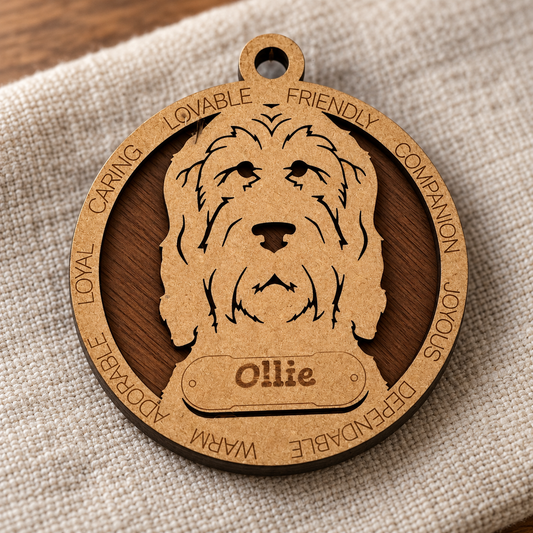 Otterhound 2-Layer Laser Cut Ornament