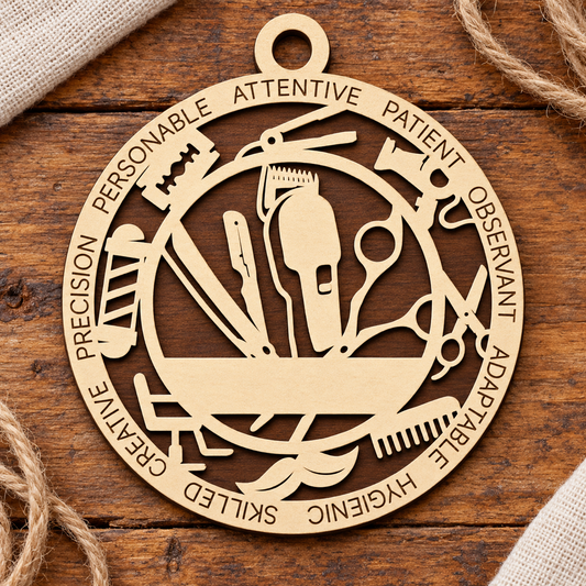 Barber #1 2-Layer Laser Cut Ornament