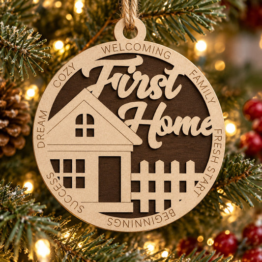 First Home #2 2-Layer Laser Cut Ornament