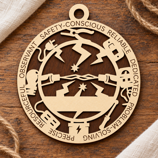 Electrician #1 2-Layer Laser Cut Ornament