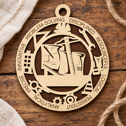 Engineer #1 2-Layer Laser Cut Ornament